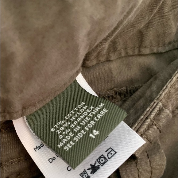 Eddie Bauer Olive Green Convertible Hiking Cargo Pants Roll Up Leg Drawstring - Picture 3 of 8